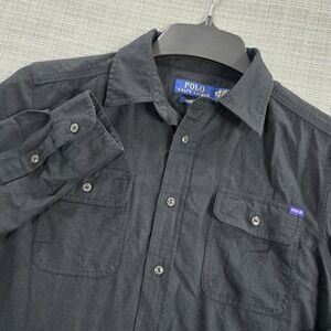 Polo Ralph Lauren Boys 14-16 Black Performance Button Up Long Sleeve Shirt